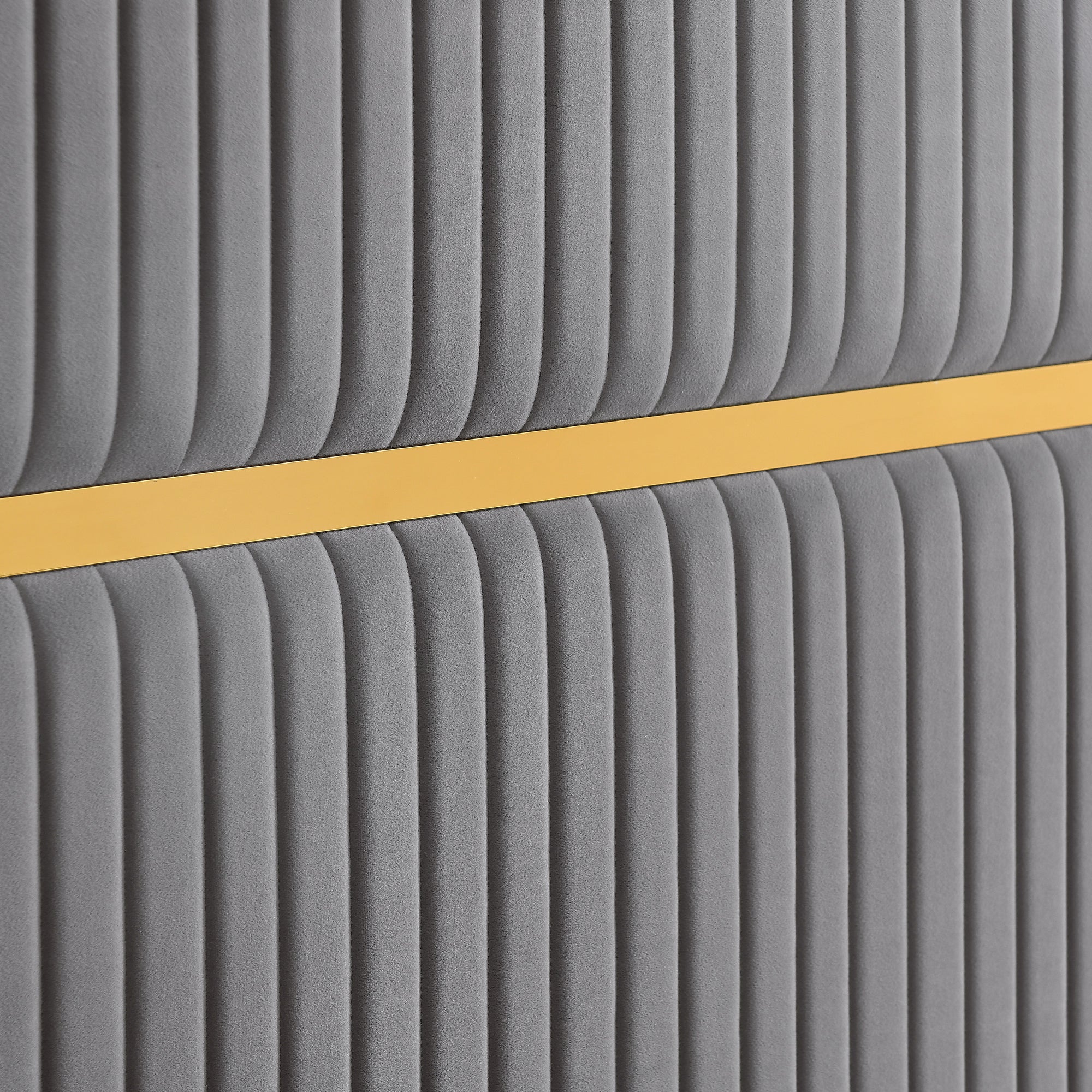 Corduroy Upholstered Bed Frame Queen Size 65" Tall Wingback Headboard Queen Bed Frame Metal Decoration /No Box Spring Needed