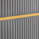 Corduroy Upholstered Bed Frame Queen Size 65" Tall Wingback Headboard Queen Bed Frame Metal Decoration /No Box Spring Needed