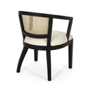 Elegant Dining Chair With Cane Web Backrests And Velvet Upholstery