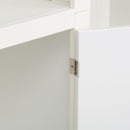 Retro Style Display Bookcase With Adjustable LED Ceiling Light And Tempered Glass Shelves - White