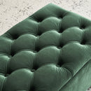 Contemporary Button Tufted And Diamond Stitched Storage Ottoman