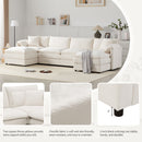 Modular Sectional With Deep And Wide Seat, Cloud Couch Set With Double Cushions Sofa With Movable Ottoman