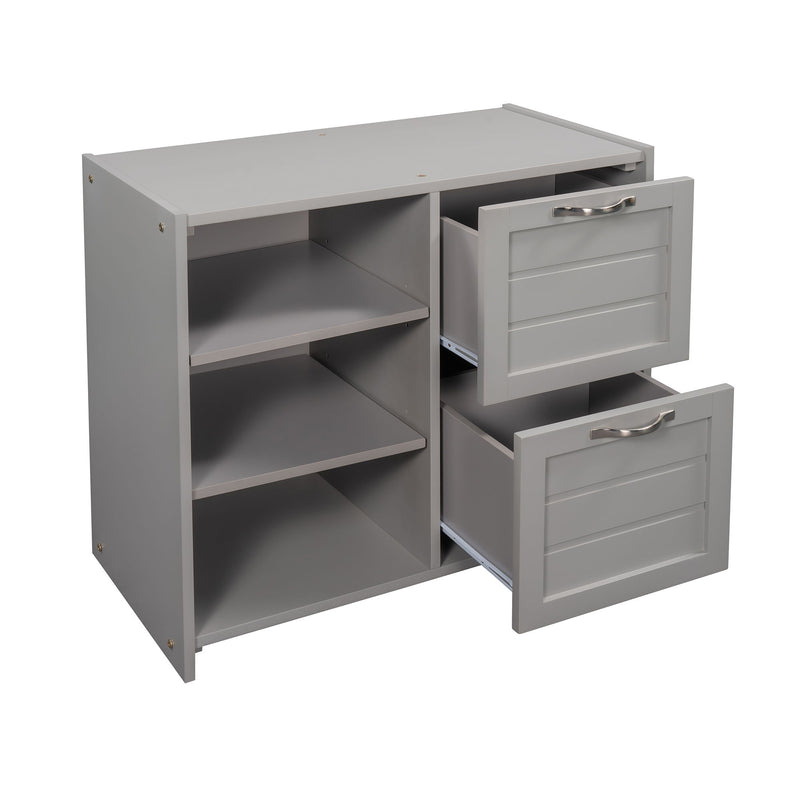 Loft Low Bed With Cabinets, Shelves And Slide
