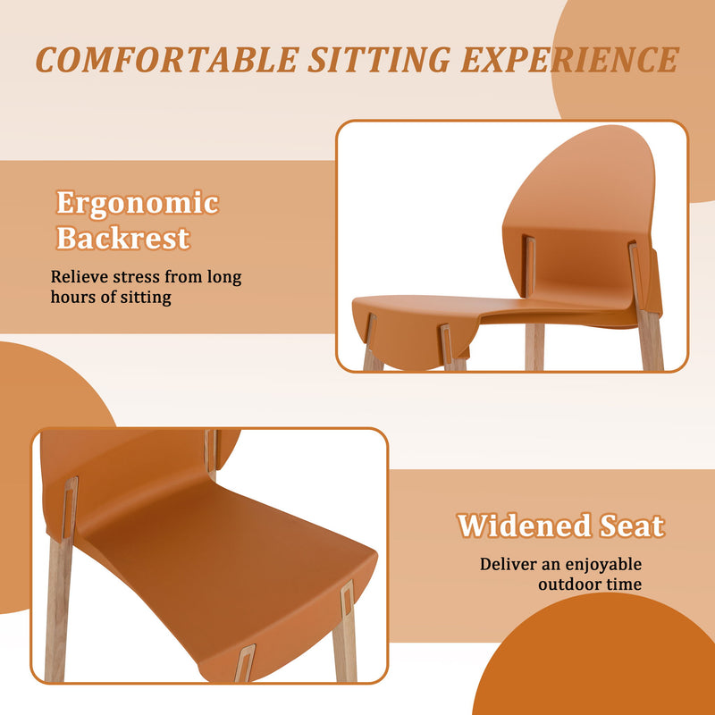 4 Piece Set Of Single Chairs, Traditional Elements With Round Table