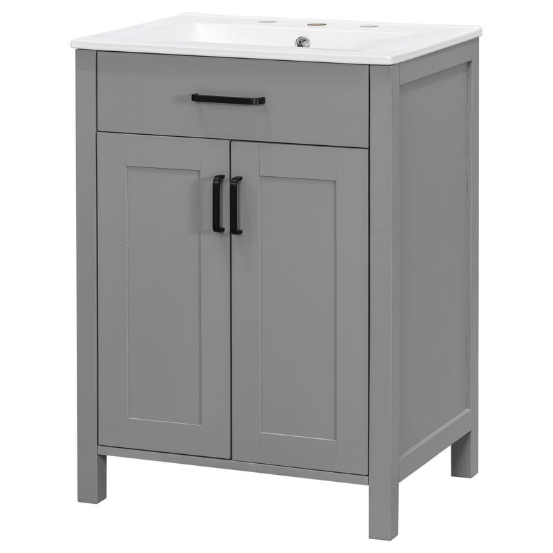 Bathroom Vanity Combo With Sink, Space Saving Design - Gray