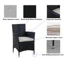 Outdoor Patio Wicker Dining Set With Acacia Wood Top