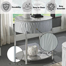 Yukino - End Table - Gray High Gloss & Chrome