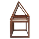 Wood Twin Size House Bunk Bed With Roof, Ladder And 2 Windows - Oak & Smoky Gray