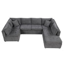 Oversized Sectional Sofa U-Shaped Sofa Couch Pull-Out Sofa Bed With Two Throw Pillows For Living Room