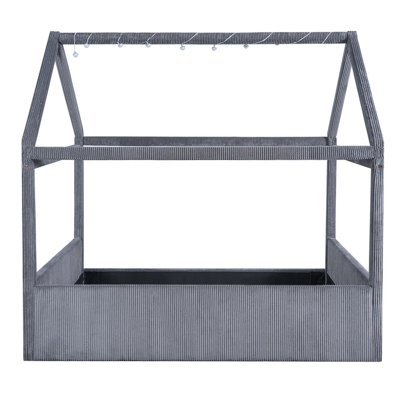 Upholstered House Style Daybed With LED Light Strips