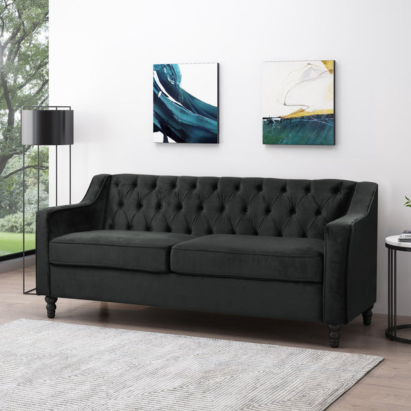 3 Seater Stationary Sofa - Black