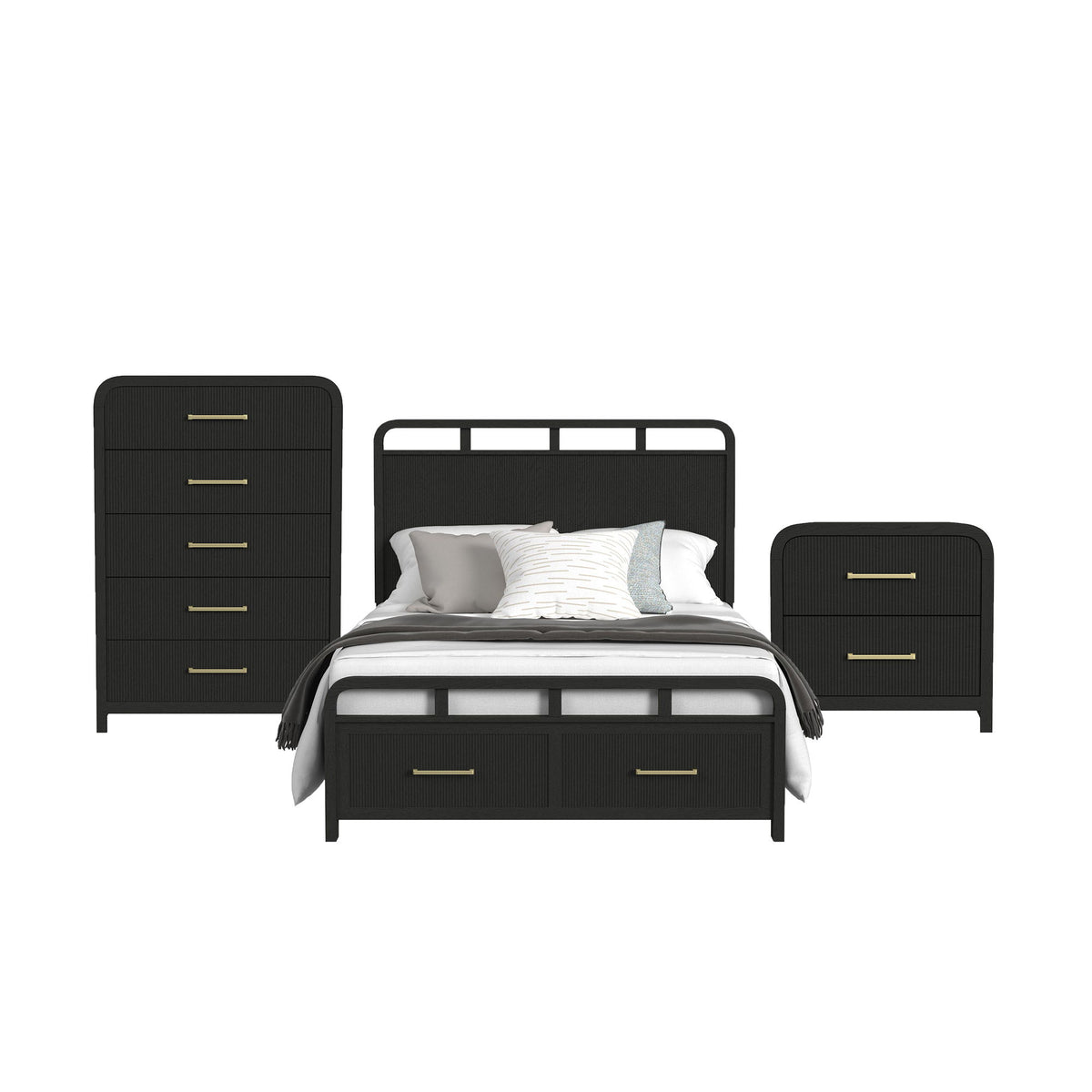 Ridgemont Storage Bedroom Set in Black by Elements International, view 4