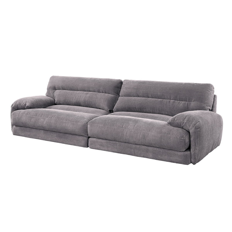 Cadenza - Corduroy 2 Piece Living Room Set - Gray