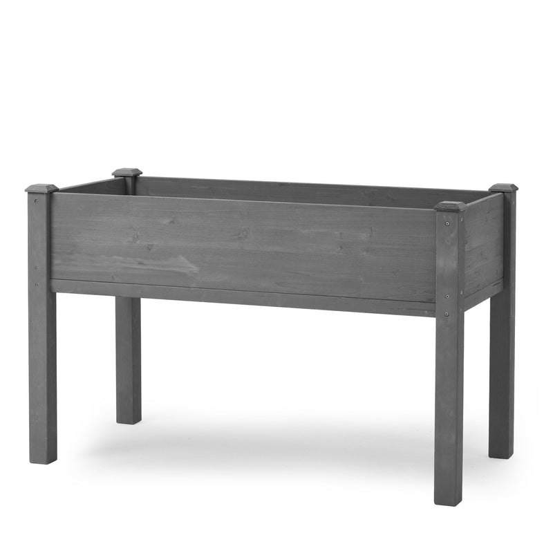 Raised Garden Bed With Legs, Elevated Wooden Planter Box For Outdoor Plants - Gray