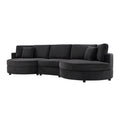 Modern 3 Seater Upholstered Sofa With Curved Design