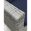 Wicker Seating Group Set With Table And Cushions