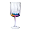 Leadingware Rainbow Diamond Plastic Wine Glasses (Set of 4), Unbreakable Bpa Free Acrylic, 16Oz - Clear