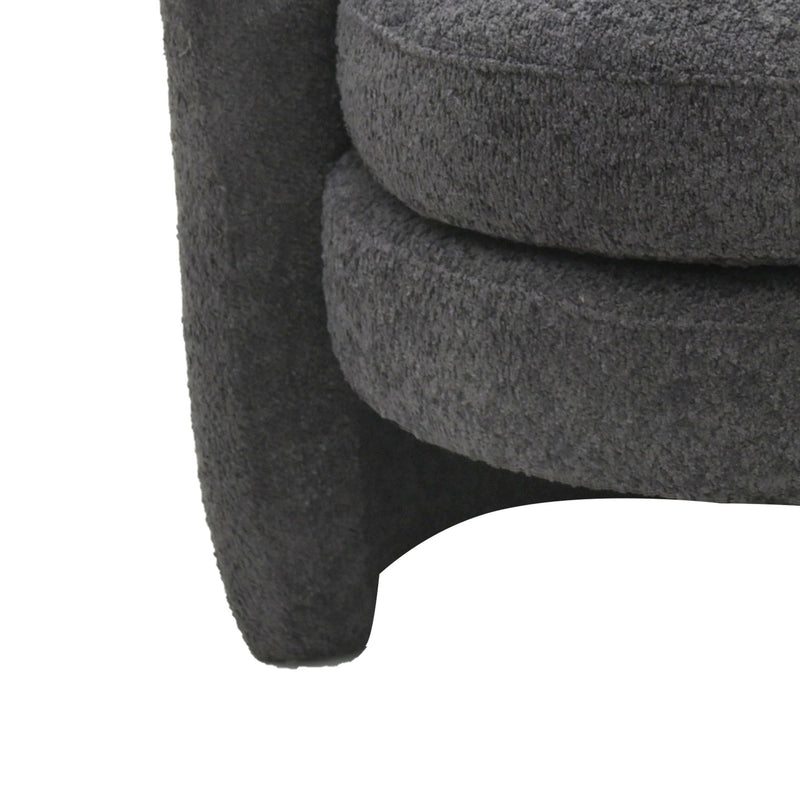 Affinity Modern Curved Back Upholstered Accent Chair With Soft Cozy Boucle Fabric - Dark Gray