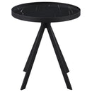 Briggs - Round Marble Printed Glass Top End Side Table