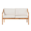Modern Curved Arm Upholstered Outdoor Loveseat