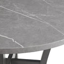 Ambridge - 5 Piece Round Counter Set With Faux Marble Top - Brushed Gray