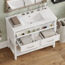 Bathroom Vanity With Ceramic Sink, Tip Out Tray & 2 Full Extension Drawers