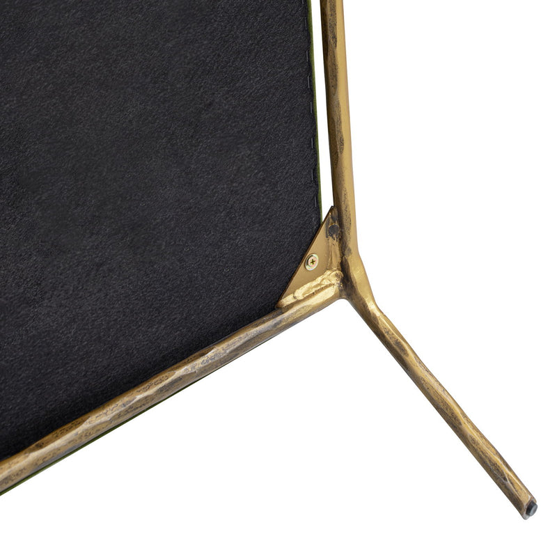 Aerin - Hammered Brass Upholstered Accent Arm Chair