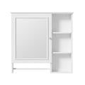 Wall Mounted Bathroom Storage Cabinet, Medicine Cabinets With Large Mirror Door, Adjustable Shelves And Three Open Storage Levels(Not Include Bathroom Vanity)