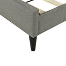 Full size Upholstered Platform Bed with Storage Headboard, Sensor Light and a set of Sockets and USB Ports, Linen Fabric, Gray