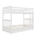 Twin-Over-Twin Bunk Bed with Ladders and Two Storage Drawers (White)(OLD SKU:LT000265AAK)