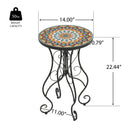 Colorful Outdoor Side Table With Ceramic Tile Top