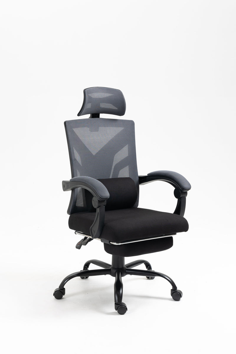 Ergonomic Office Chair, Desk Chair With Adjustable Lumbar Support, High Back Mesh Chair With Wheels, Executive Chair For Home Office - Black