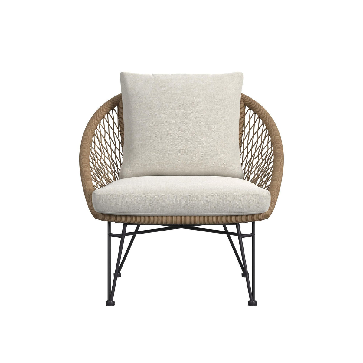 Grace 4 Piece Outdoor Seating Set in Beige / Natural by Elements International, view 6