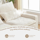 Modern Comfy Chenille L Shaped Sectional Sofa With Movable Ottoman
