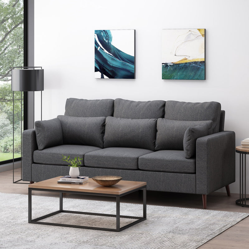 Comfy 3 Seat Sofa With Wooden Legs
