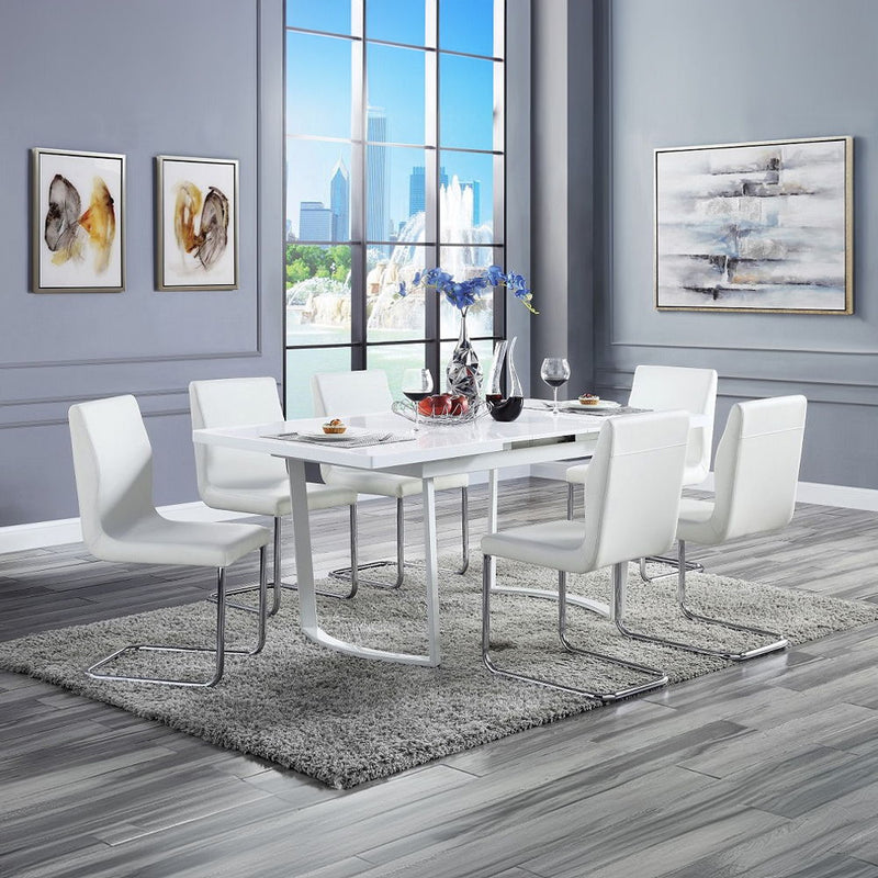 Palton - Side Chair (Set of 2) - White PU & Chrome Finish - Atlantic Fine Furniture Inc