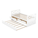 Multi-Functional Daybed with Drawers and Trundle, White