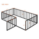 Metal Floor Bed Frame With Fence And Door