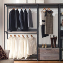 Monica - Wood Walk In Closet System, Modular Design Melamine - Rustic