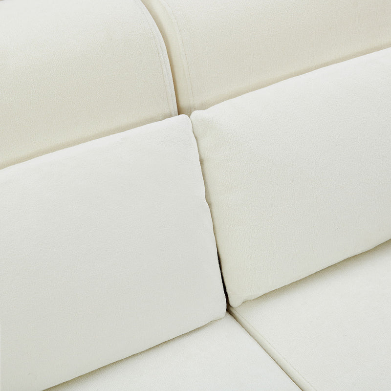 Modern Loveseat Sofa 2 Seater With USB Ports, Cylindrical Armrests