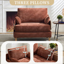 Mid Century Modern Foldable Sofa Bed, 3 In 1 Convertible Sleeper With 3 Pillows