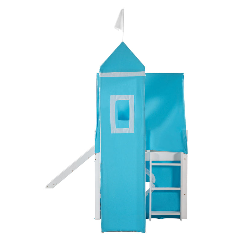 Loft Bed With Slide Tent And Tower Fun Playhouse Design