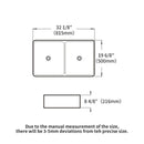 Double Bowl Apron Front Kitchen Sink 32", Sturdy And With Scratch Resistant - White