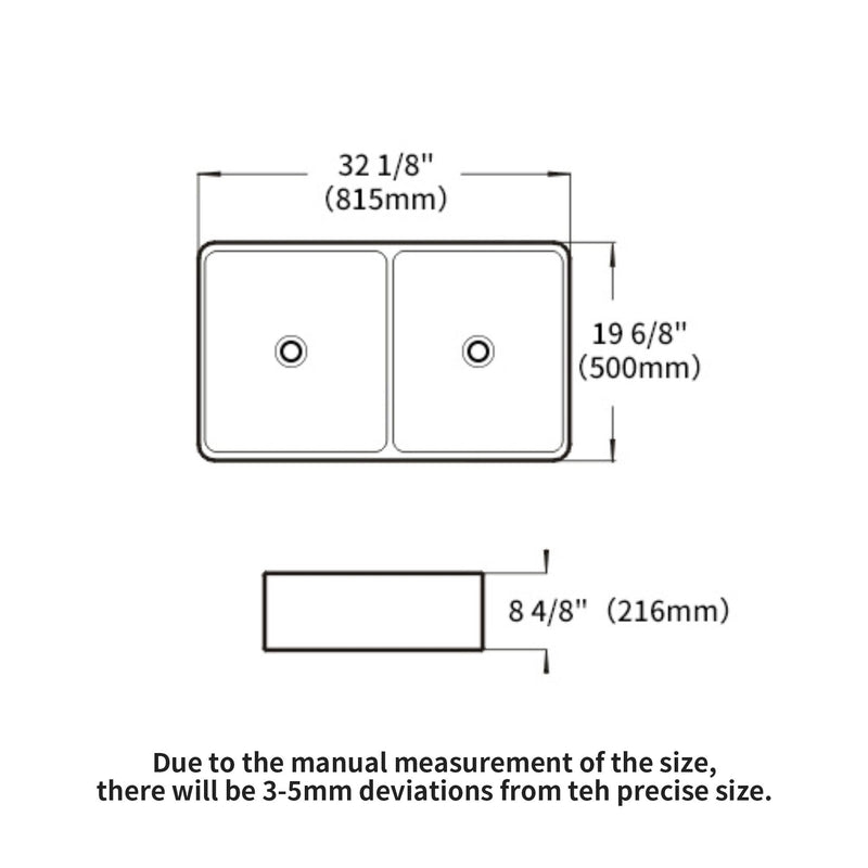 Double Bowl Apron Front Kitchen Sink 32", Sturdy And With Scratch Resistant - White