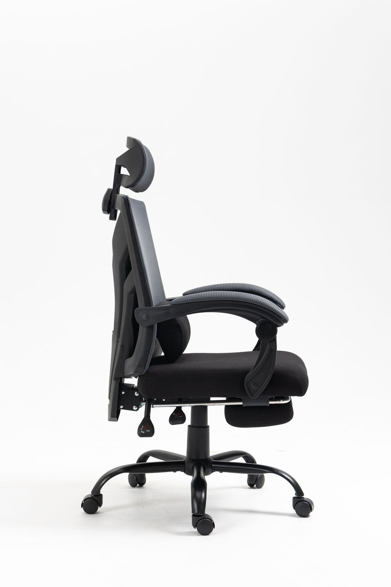 Ergonomic Office Chair, Desk Chair With Adjustable Lumbar Support, High Back Mesh Chair With Wheels, Executive Chair For Home Office - Black