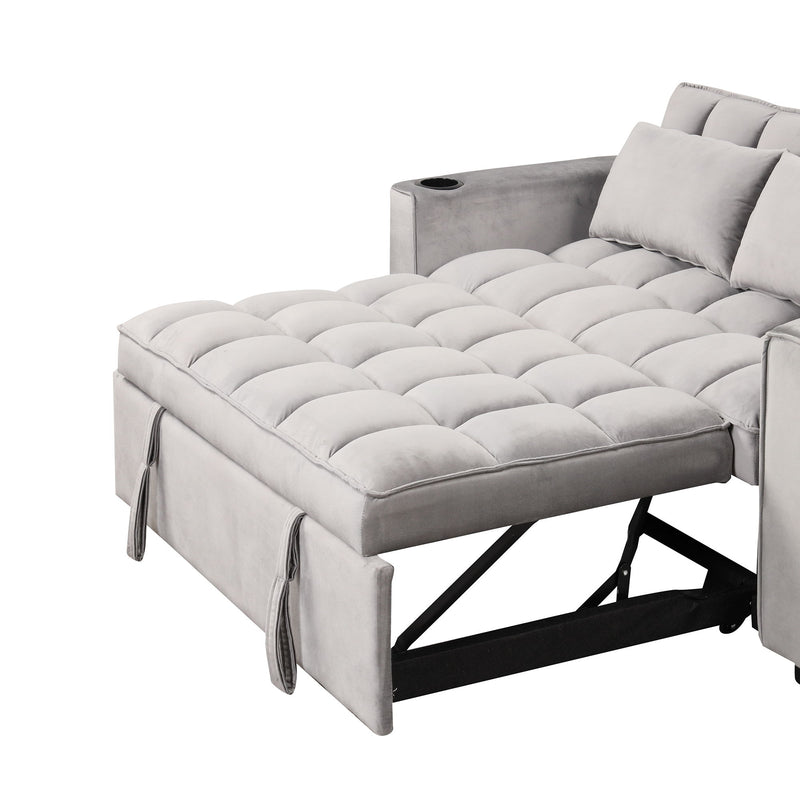 Multi Functional Sofa Bed With Cup Holder And USB Port For Living Room Or Apartments