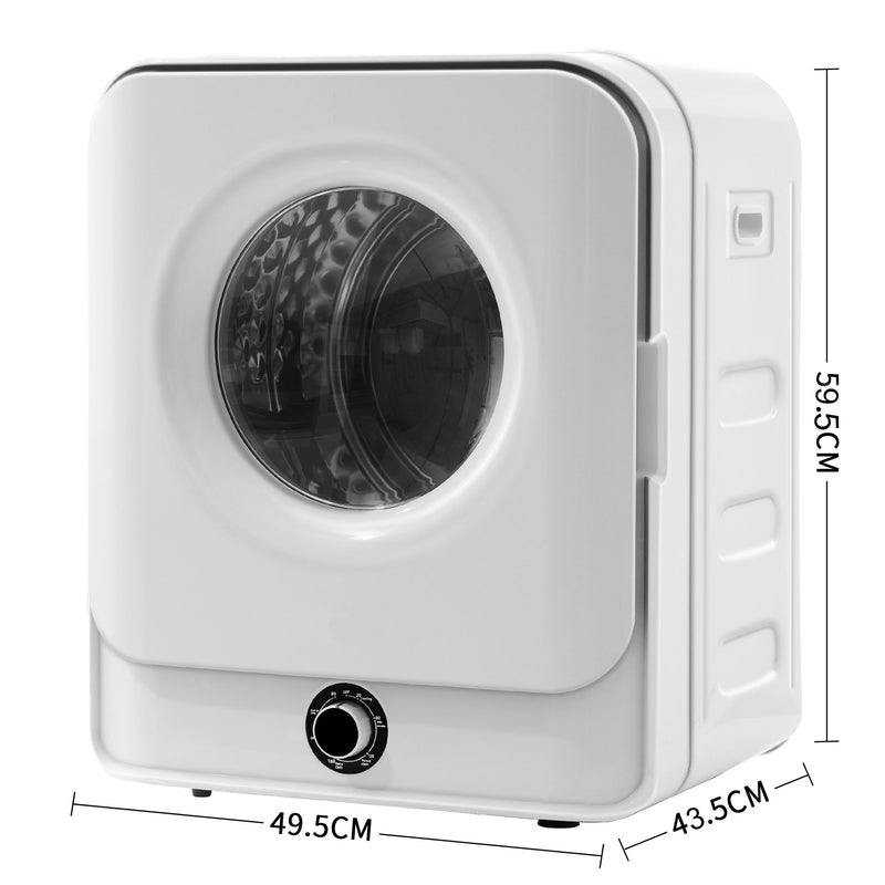 1.95 Cu.Ft Front Load Clothes Dryer, Portable Compact Dryer 830W, 5 Drying Modes, Stainless Steel Drum, With Overheat Protection, Dust Removal, Deodorization And Lint Removal Functions - White