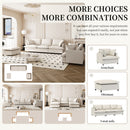 Living Room Set Modular Sectional Couch, Upholstered Sofa & Armchair & Movable Ottoman