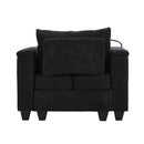 Convertible Chaise Lounge Sofa Chair With USB Ports, Cup Holders, Phone Holder And Storage