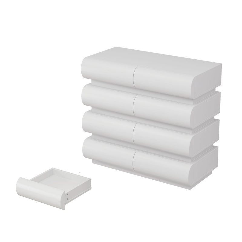 Minimalist Handle Less 8 Drawer Dresser With Wide Storage